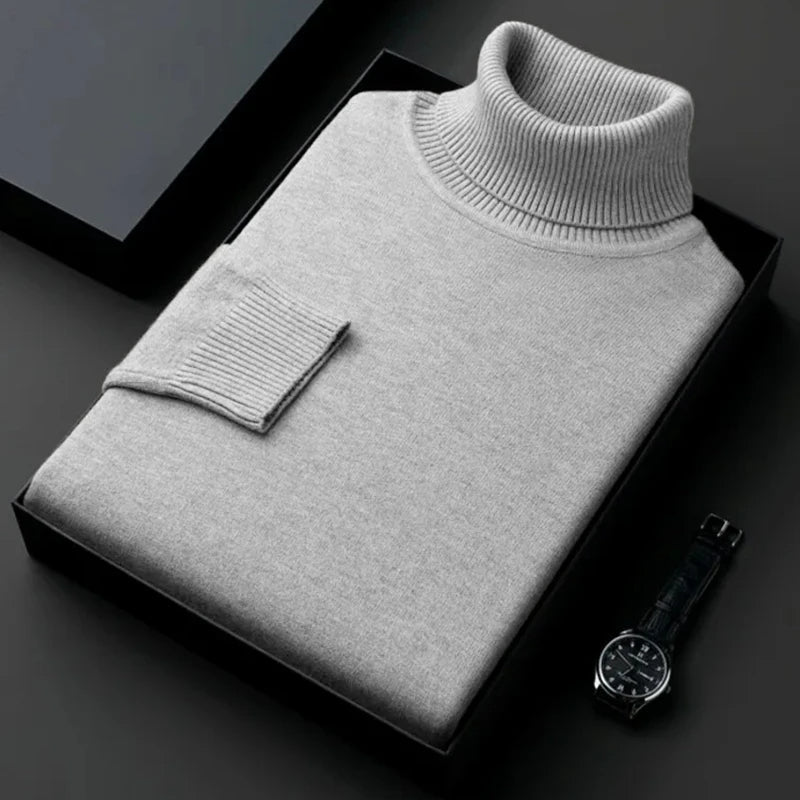 Men's Turtleneck Knit Jumper Warmth And Classic Style For Cold Days Ideal For Office And Weekend Wear