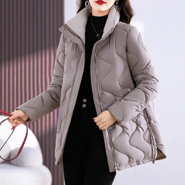Naïma Women's Padded Jacket Pink - Chic Warmth and Windproof High Collar for Everyday Comfort