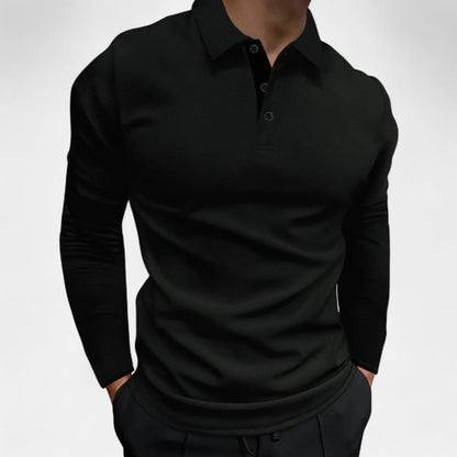 Ancienne Monde | Long Sleeve Polo for Men – Comfortable Elegance for Autumn and Business Casual
