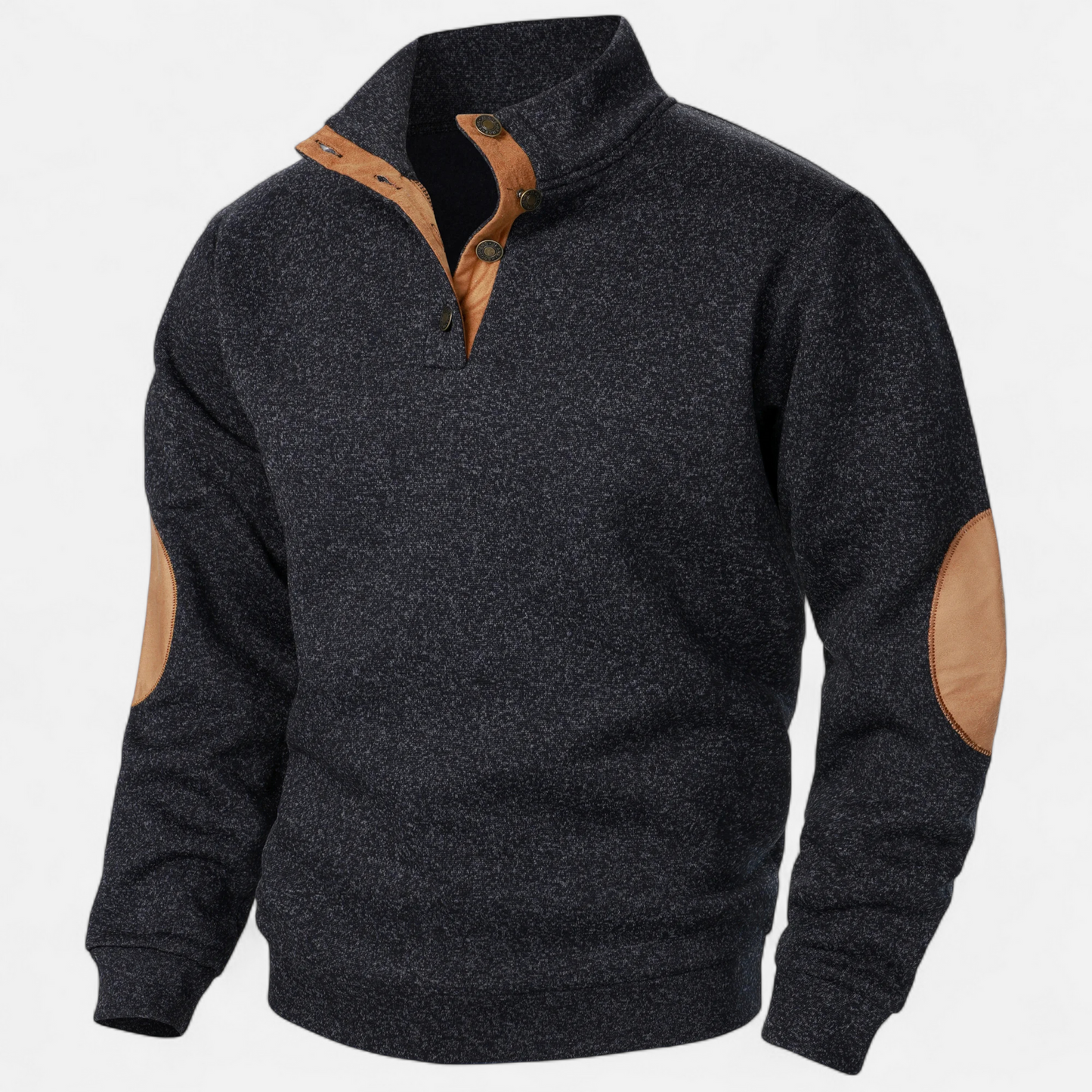 Men's Leather Accent Sweater For Modern Professionals Comfortable Luxe Edge Premium Knit Construction