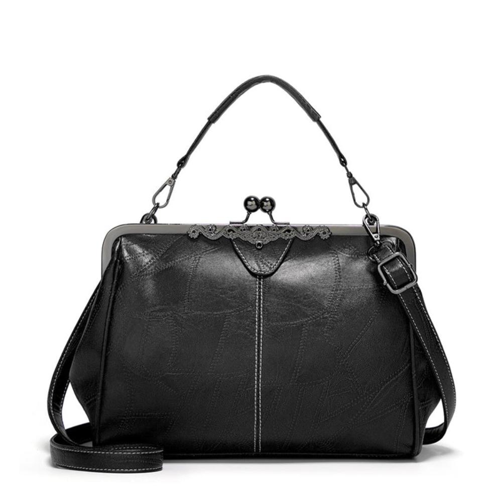 TrendAura Jacqueline Vintage Clasp Handbag - Durable Faux Leather, Adjustable Crossbody Strap