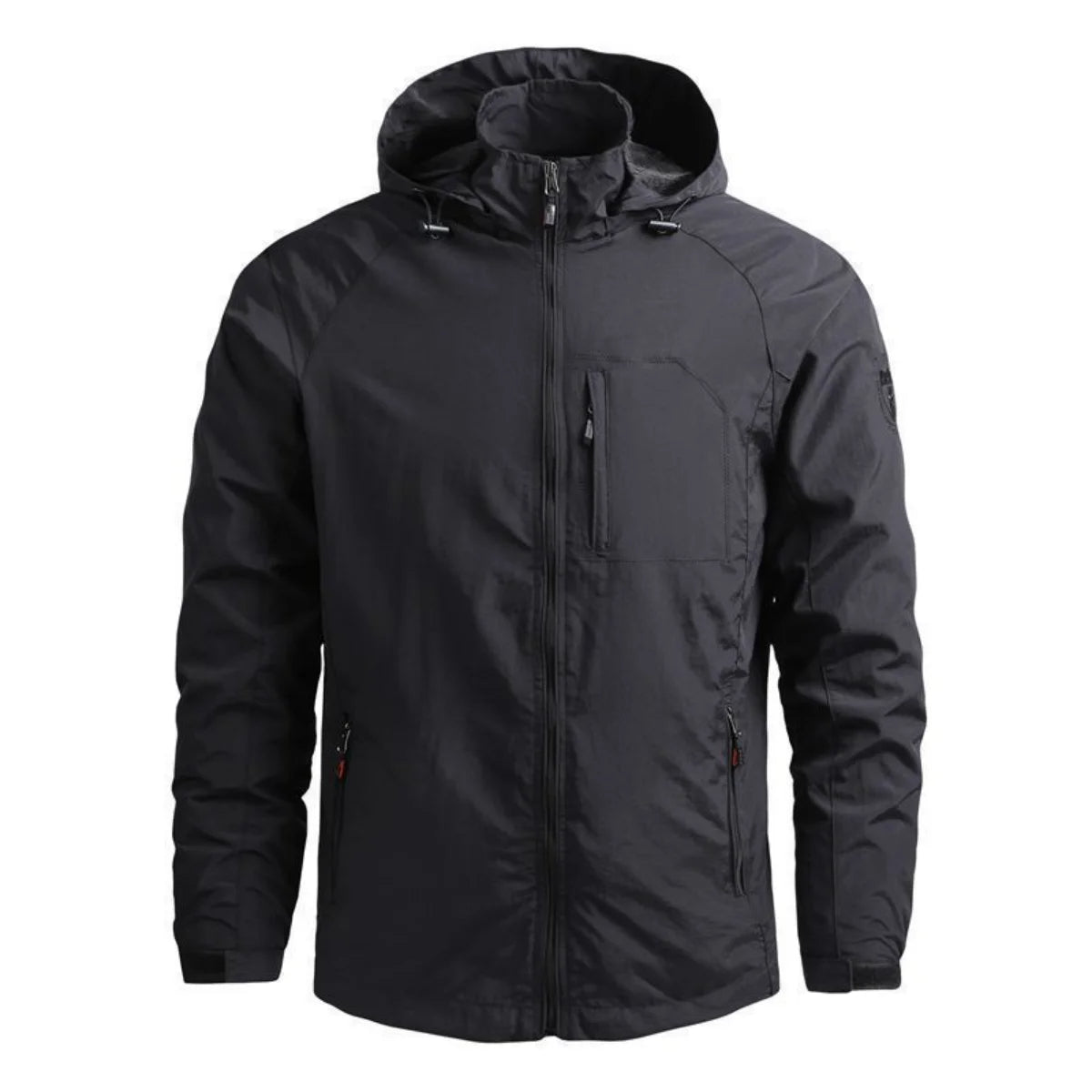 Lightweight Windbreaker Cargo Jacket For Men With Hooded Comfort And Ventilated Utility