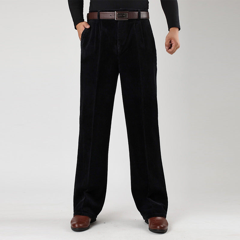 Brandon Men's Casual High Waist Pleated Trousers With Relaxed Fit For Work Or Weekend Wear TrendAura