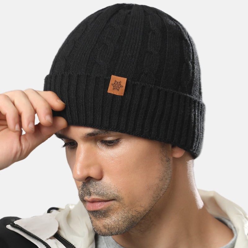 TrendAura Mens Beanie Hat Knit Winter Cap Warm Thick Skullcap Casual Outdoor Wear Navy Blue Ribbed Knit