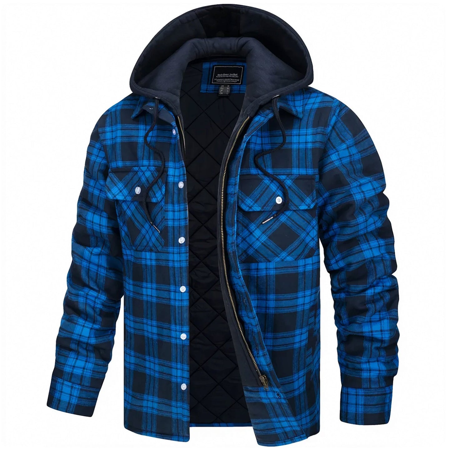 Parker Checked Hooded Jacket With Fleece Lining For Warm All Season Comfort Outdoor Wear