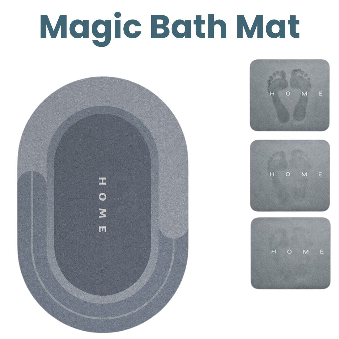 Minimalist Oval Bath Mat With Non-Slip Absorbent Surface