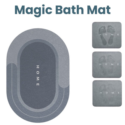Minimalist Oval Bath Mat With Non-Slip Absorbent Surface