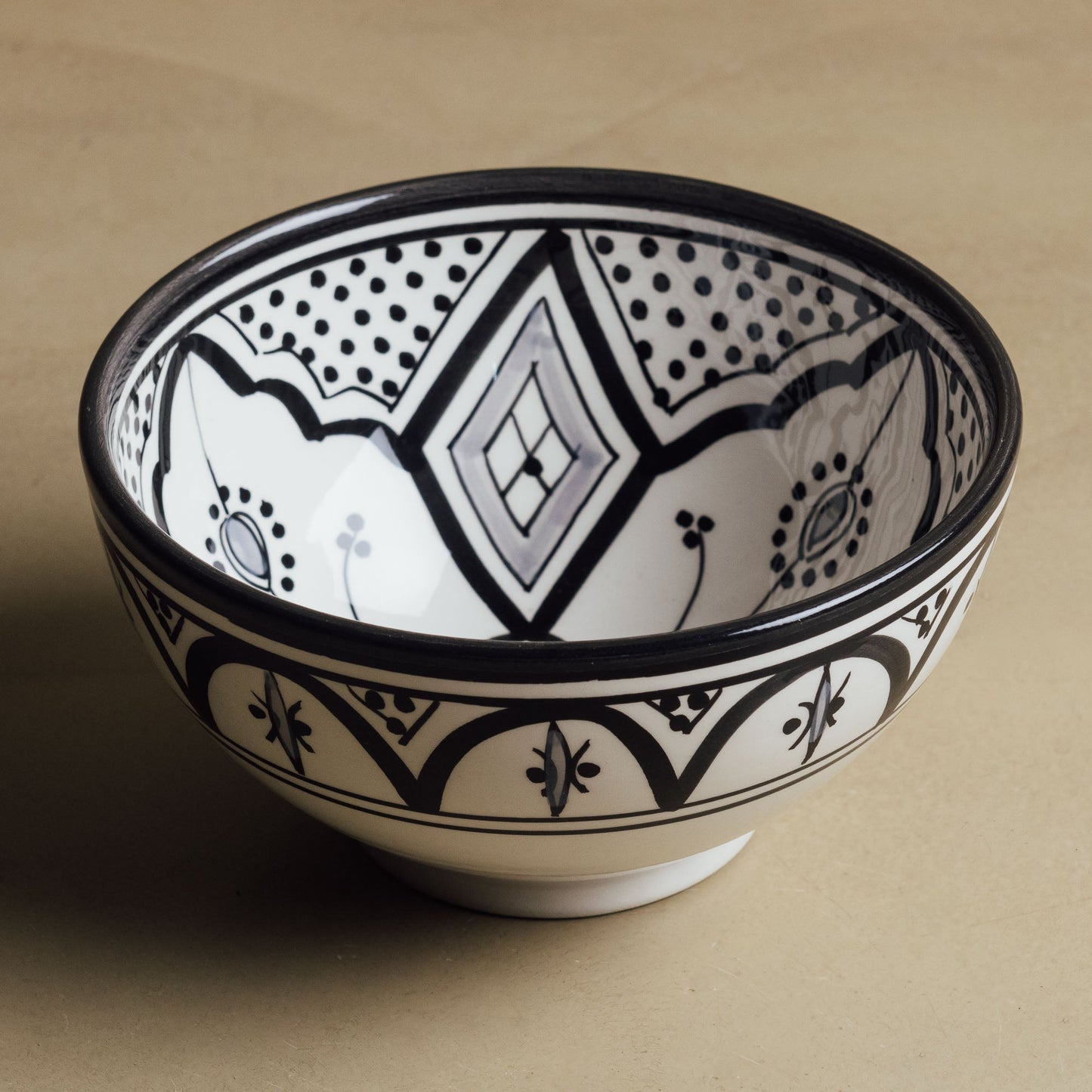Fez Noir Grey Bowl - Moroccan Dinnerware - TrendAura