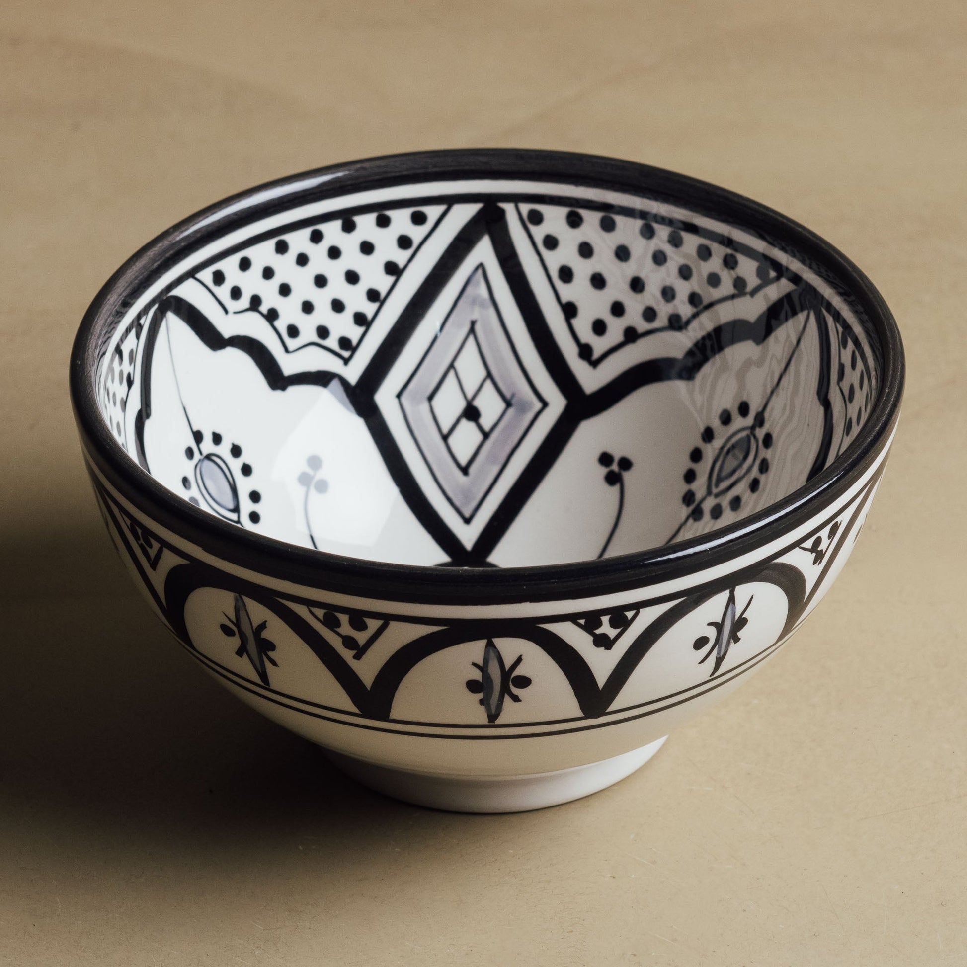 Fez Noir Grey Bowl - Moroccan Dinnerware - TrendAura