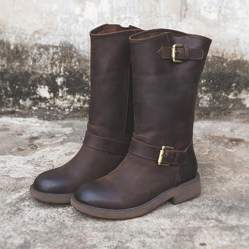 Women's Buckle Boots with Bold Design and Easy Fit