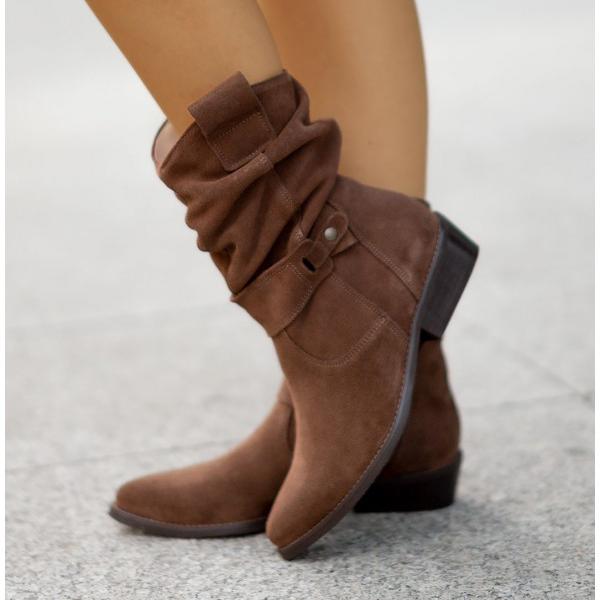Women's Ankle Boots with Zipper Closure and Sturdy Sole