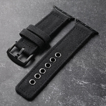 Theodore Textured Watch Band For Men With Solid Buckle Closure Durable Nylon Strap