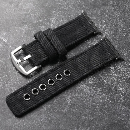 Theodore Textured Watch Band For Men With Solid Buckle Closure Durable Nylon Strap