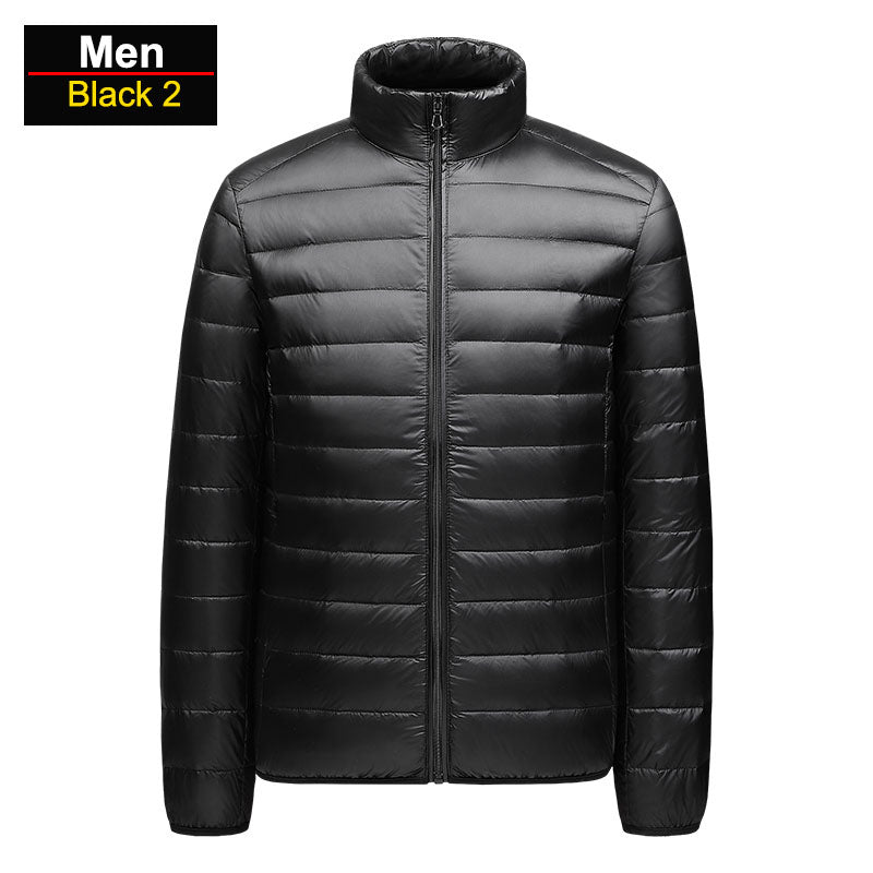Brandon Men's Ultralight Winter Blue Puffer Jacket by TrendAura Packable Windproof Warmth