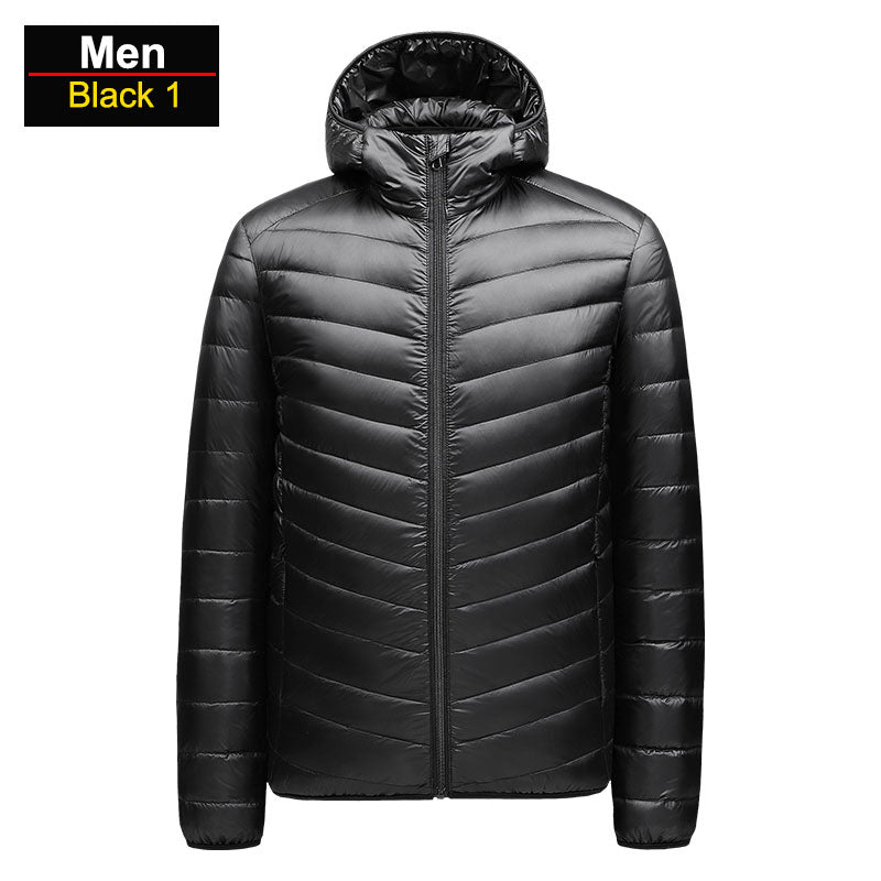 Brandon Men's Ultralight Winter Blue Puffer Jacket by TrendAura Packable Windproof Warmth