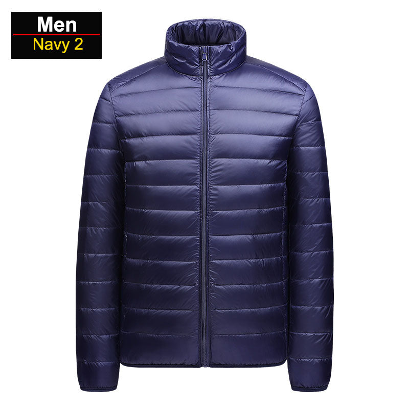 Brandon Men's Ultralight Winter Blue Puffer Jacket by TrendAura Packable Windproof Warmth