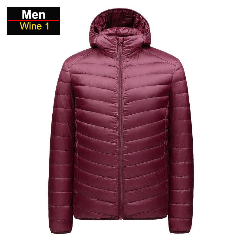 Brandon Men's Ultralight Winter Blue Puffer Jacket by TrendAura Packable Windproof Warmth