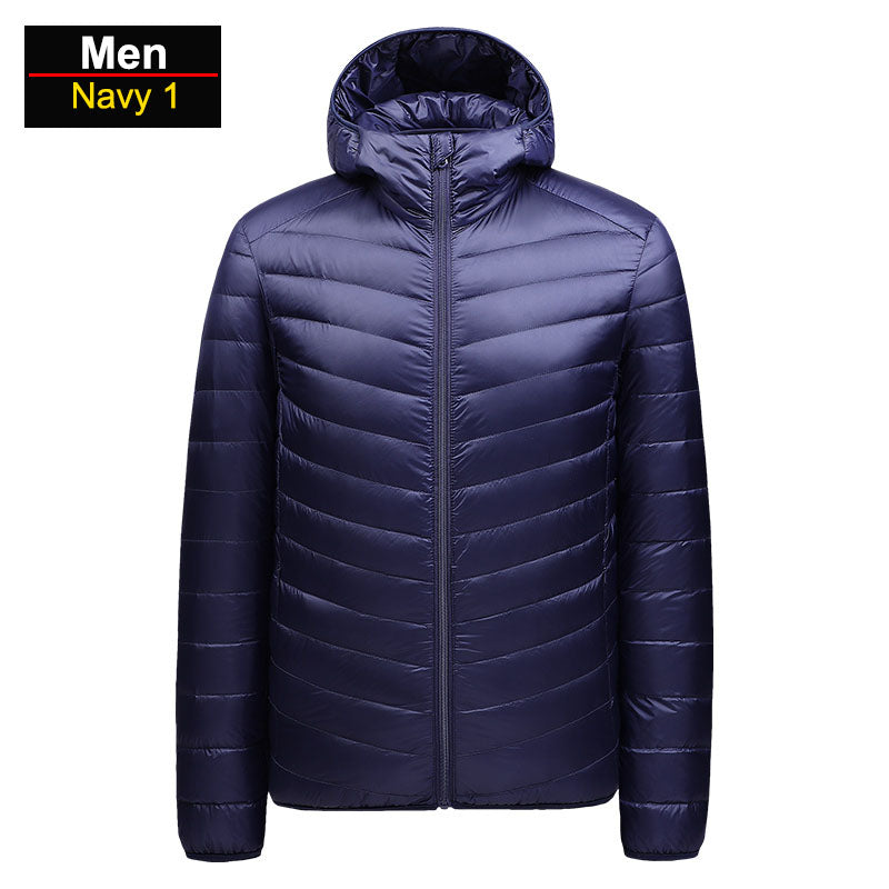 Brandon Men's Ultralight Winter Blue Puffer Jacket by TrendAura Packable Windproof Warmth