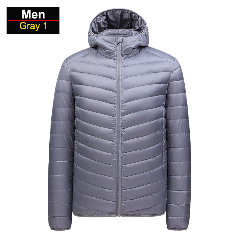 Brandon Men's Ultralight Winter Blue Puffer Jacket by TrendAura Packable Windproof Warmth