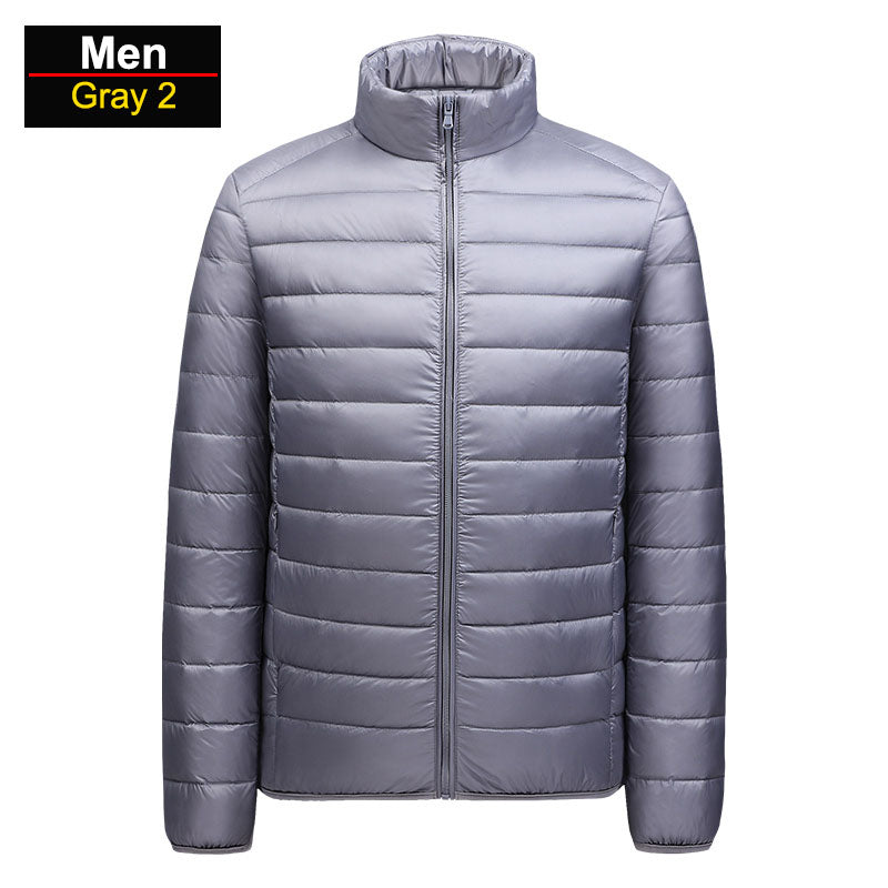 Brandon Men's Ultralight Winter Blue Puffer Jacket by TrendAura Packable Windproof Warmth