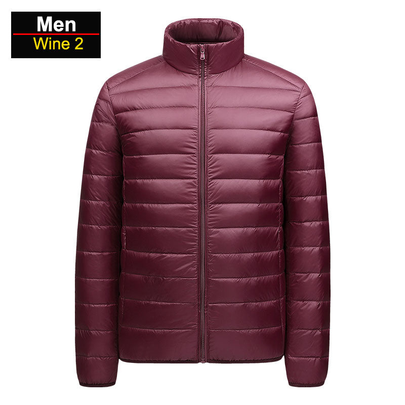 Brandon Men's Ultralight Winter Blue Puffer Jacket by TrendAura Packable Windproof Warmth