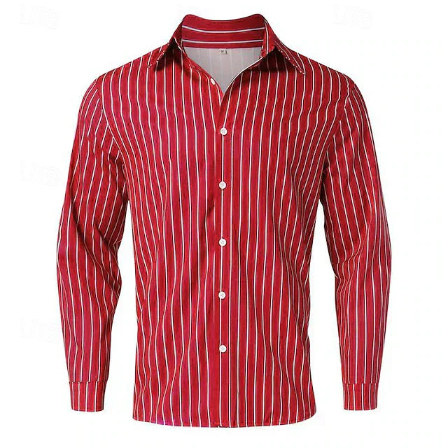 Luke Striped Button Up Shirt For Men Cotton Blend Classic Casual To Formal Wardrobe Essential