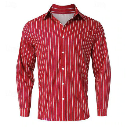 Luke Striped Button Up Shirt For Men Cotton Blend Classic Casual To Formal Wardrobe Essential