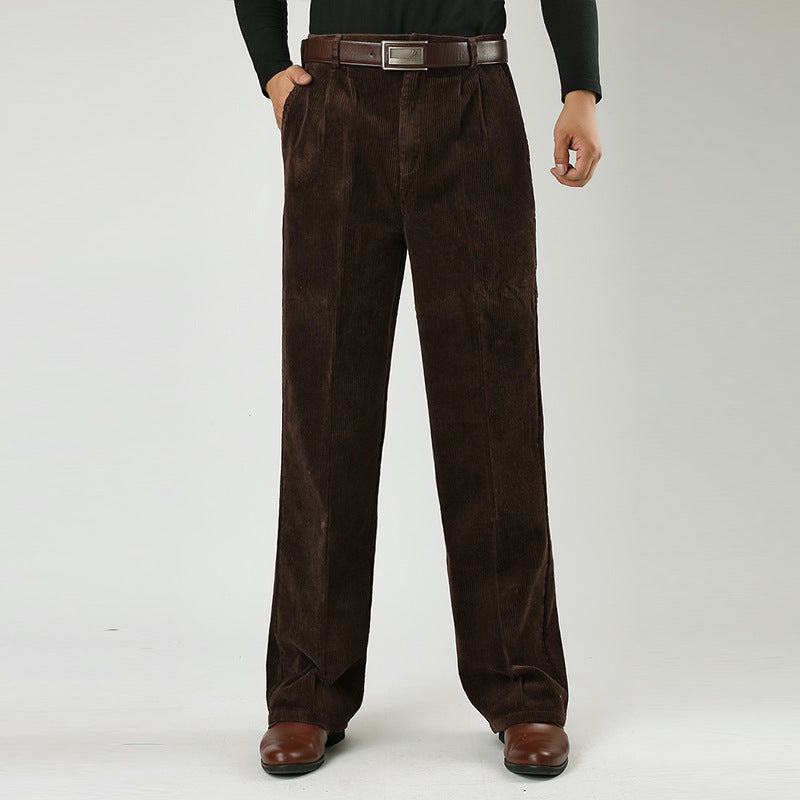 Brandon Men's Casual High Waist Pleated Trousers With Relaxed Fit For Work Or Weekend Wear TrendAura