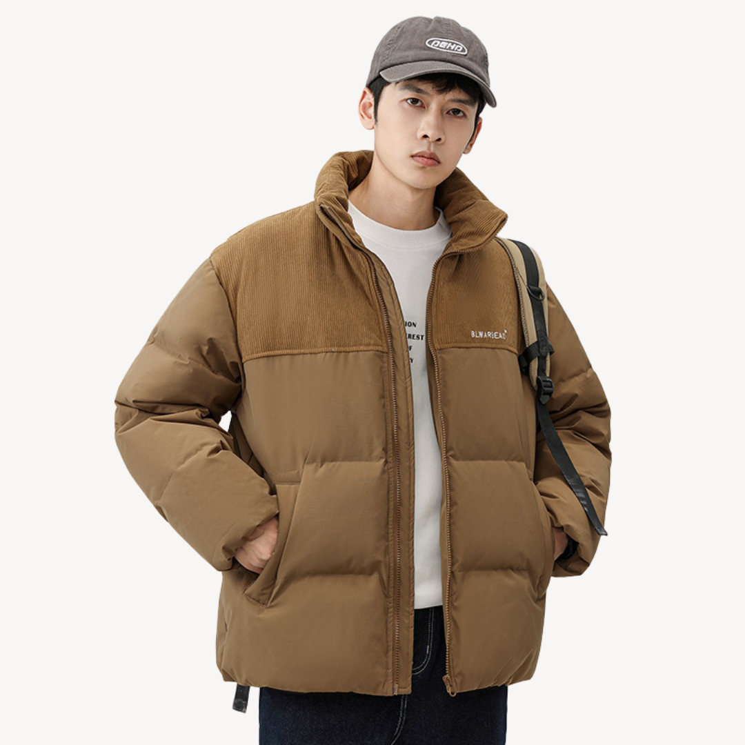 Mens Puffer Jacket With Structured Padded Design For Men Stylish Warmth And Versatile Urban Wear