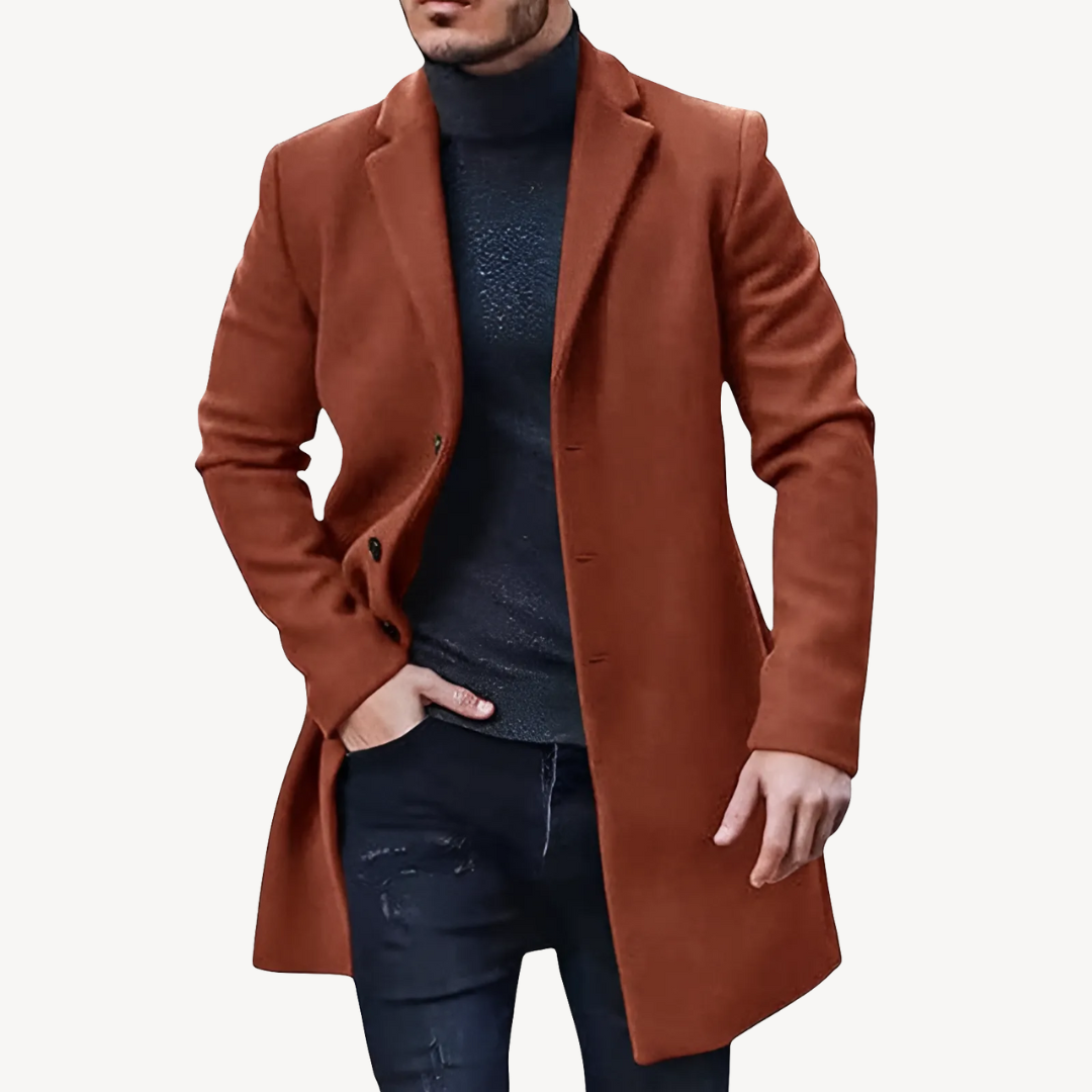 Men's Classic Trench Coat With Tailored Silhouette For Timeless, Versatile Style