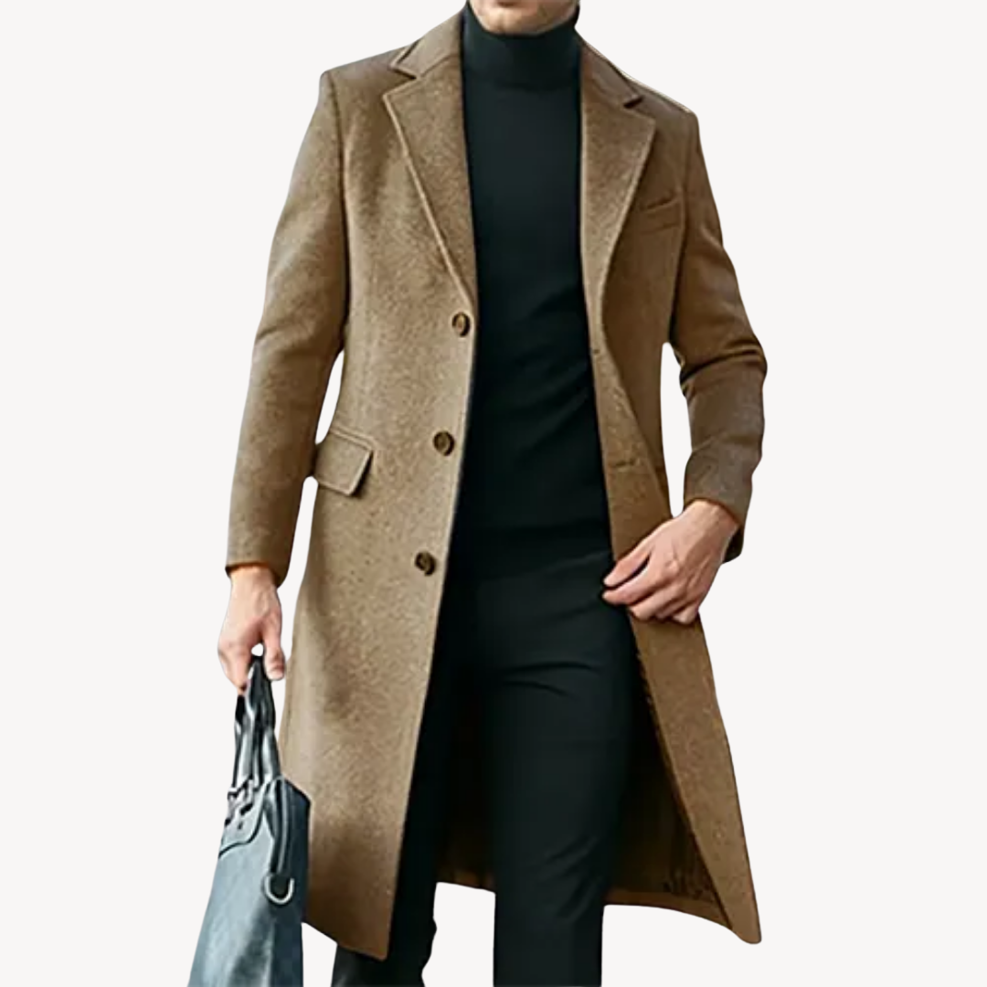 Elegant coat for men in high-quality wool