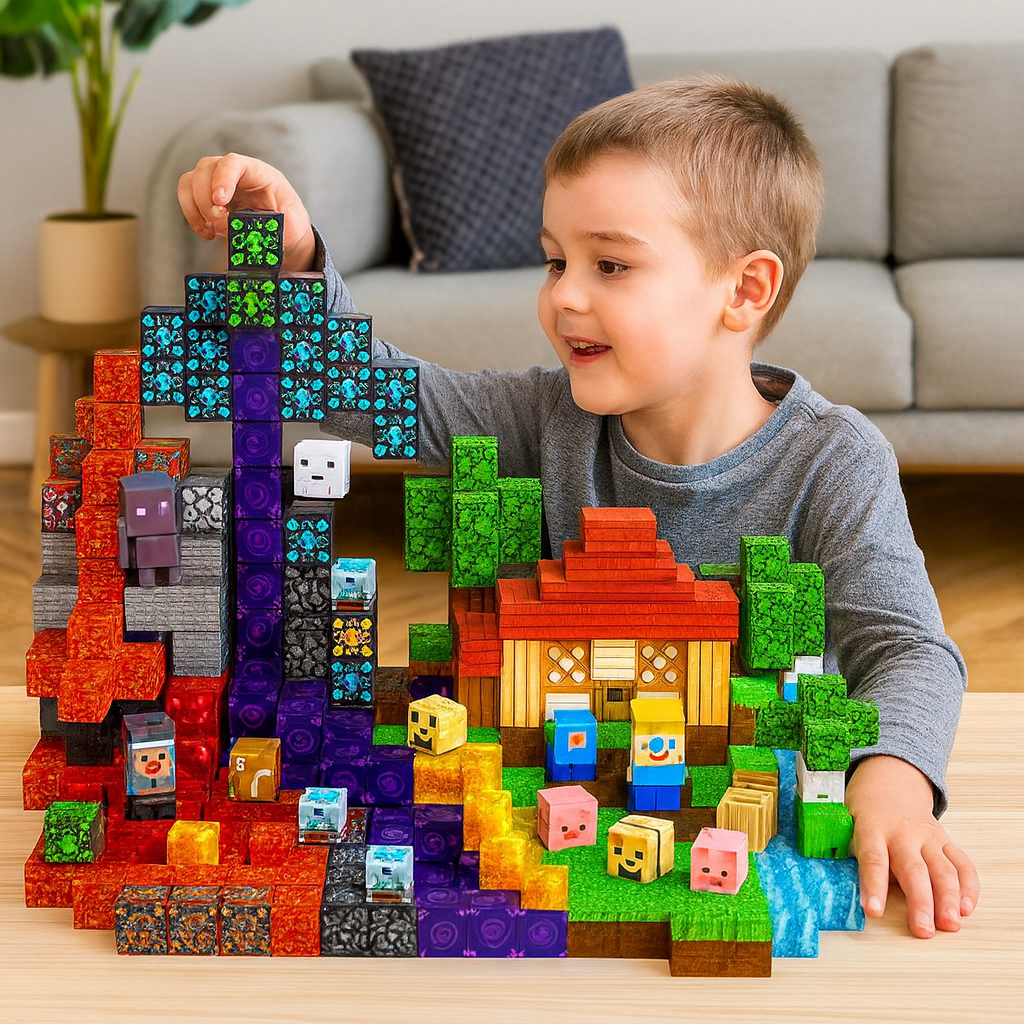 Magnetic building block set for children - TrendAura