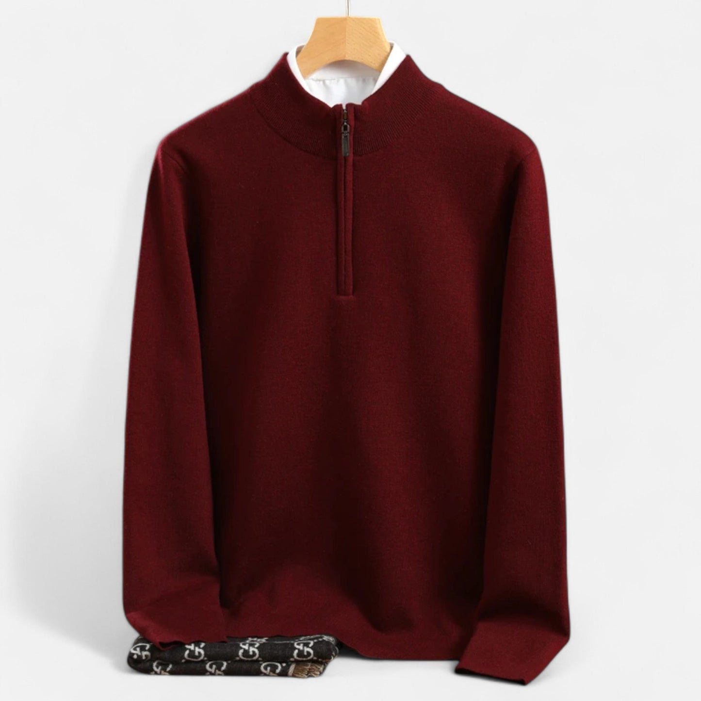Ancient World | Men's Half-Zip Merino Wool Premium Sweater