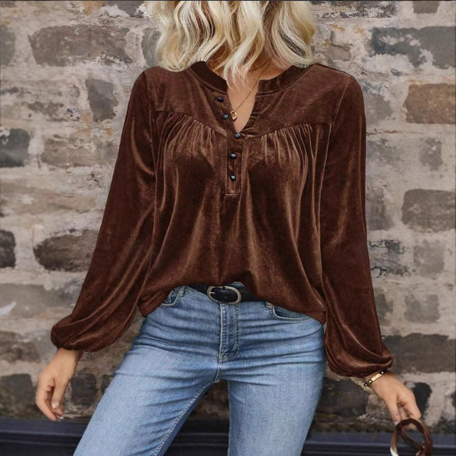 Women's velvet blouse