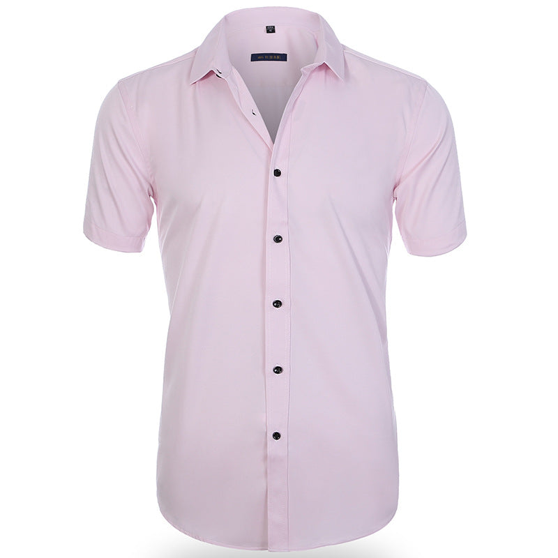 Breathable and wrinkle-resistant short-sleeve shirt for men