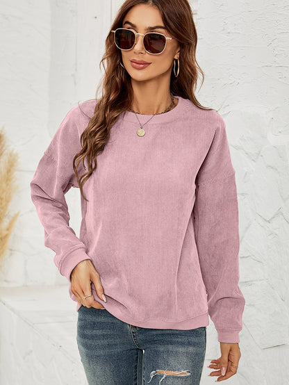 Cord pullover sweatshirt for women