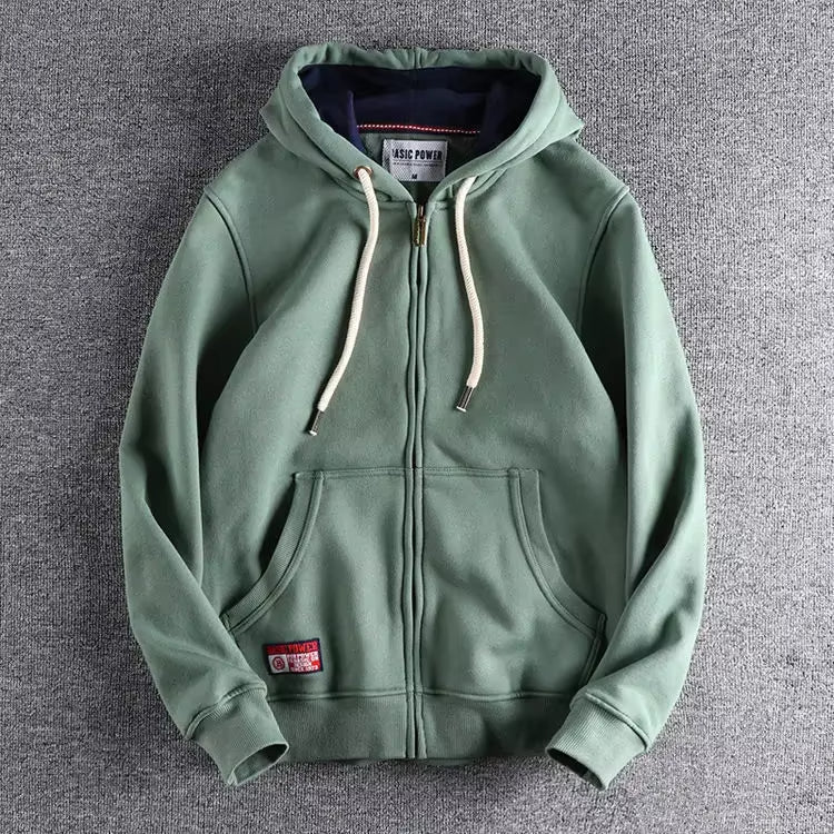 Oscar Cotton Zip Up Hoodie With Relaxed Fit For Men By TrendAura Soft Fleece Everyday Casual Comfort