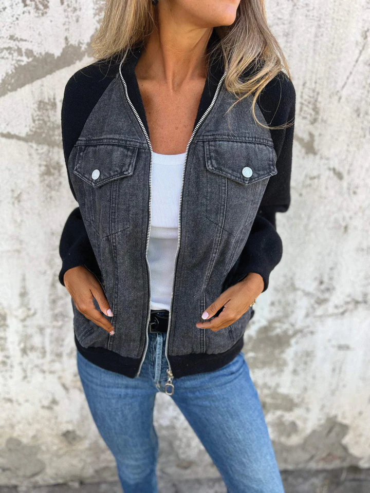 Taïs | Two-Tone Zip Jacket for Women — Urban & Casual Style