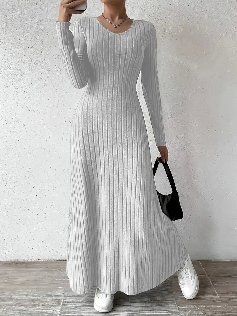 Women's Long Sleeve Maxi Dress | Ribbed Design