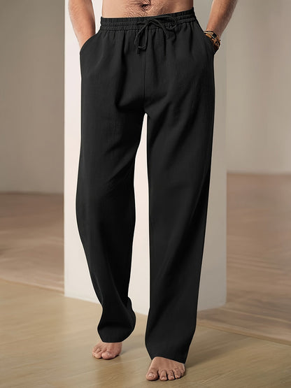 Max Mens Relaxed Fit Drawstring Pants With Breathable Cotton Blend And Adjustable Waistband