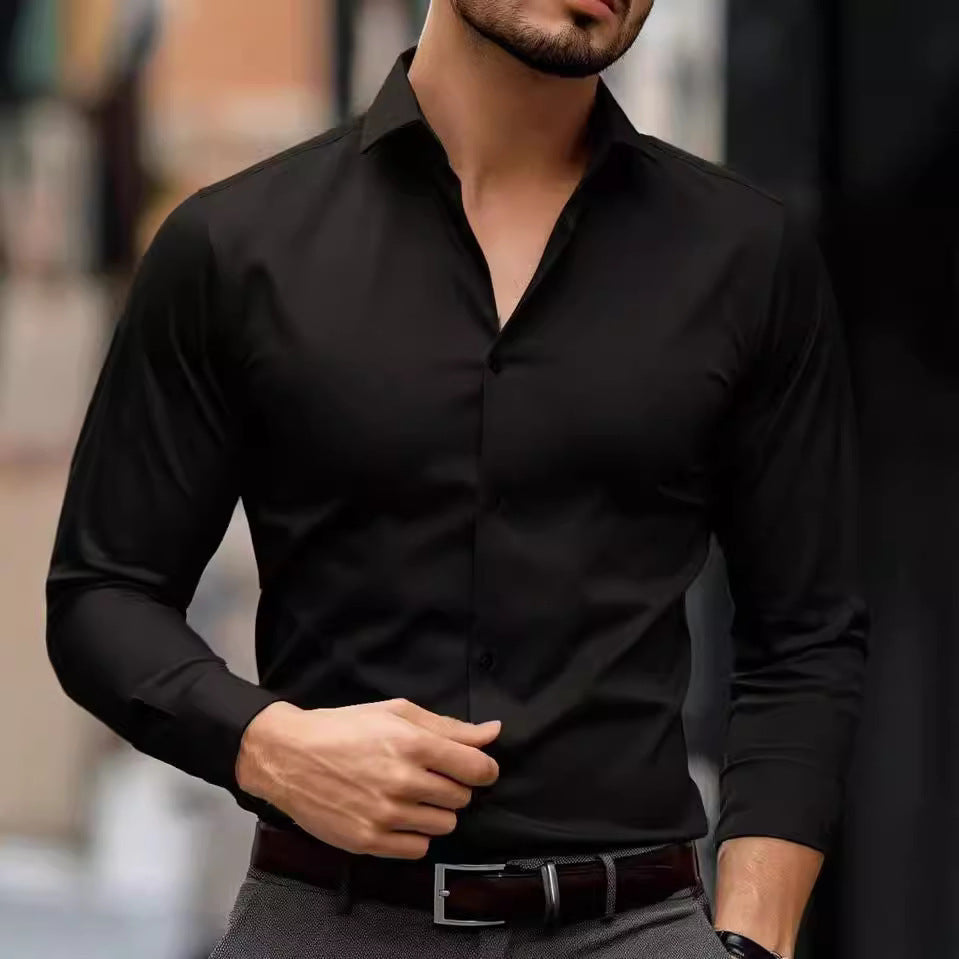 Men's Formal Office Shirt Slim Fit Long Sleeve Pros