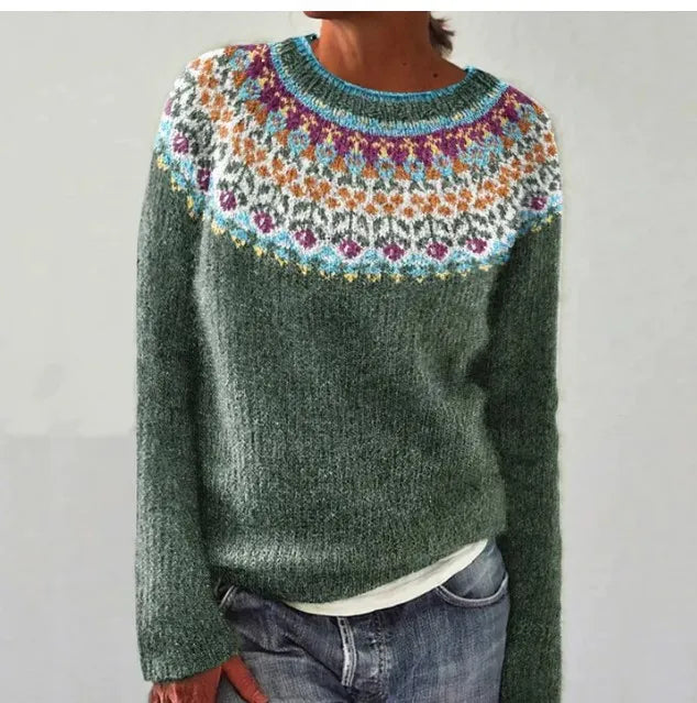 Lourdes Nordic Patterned Sweater For Women Warmth Relaxed Silhouette Refined Style
