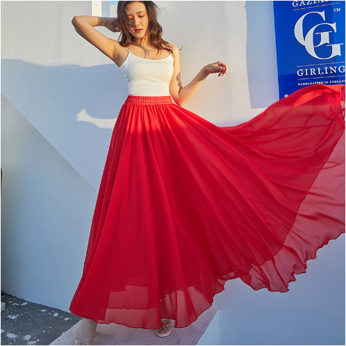 Ingrid Long Chiffon Skirt For Women Elegant Flowing Fabric Versatile For Every Occasion