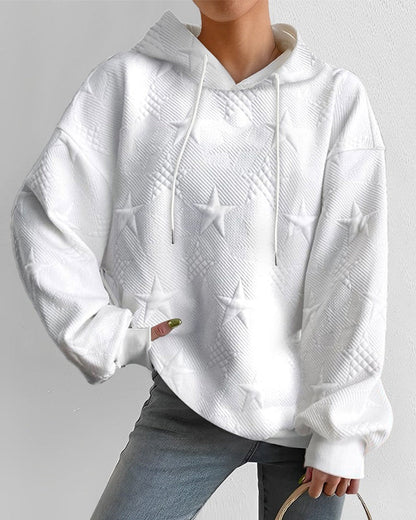 Women's Relief Star Hoodie | Long Sleeve