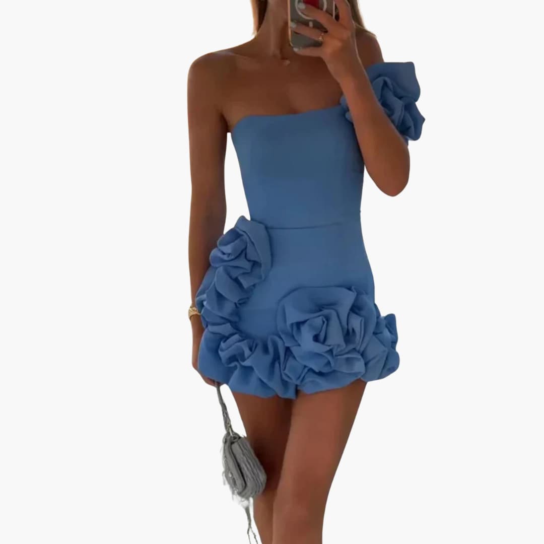 Gwendoline | Elegant Asymmetrical Dress with Delicate Ruffles