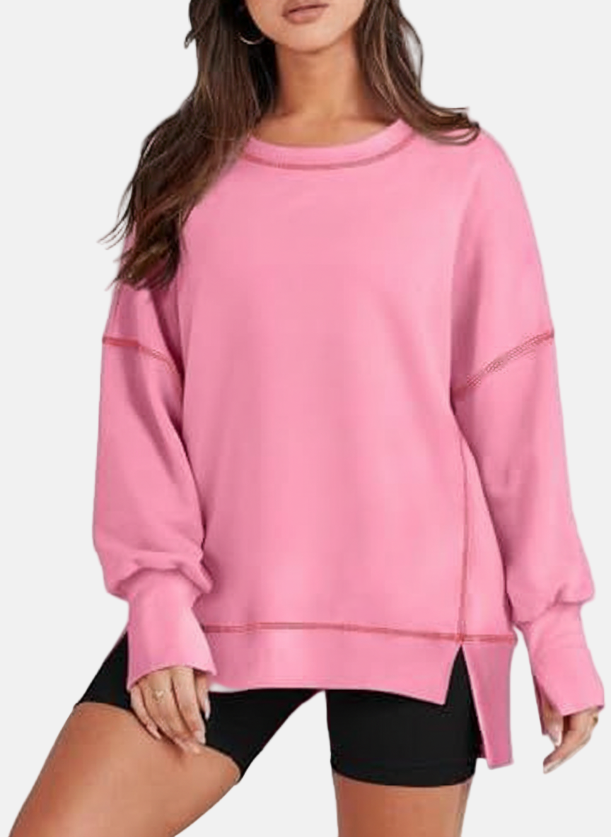 Women's Oversized Sweatshirt - Long Sleeve - Casual Pullover