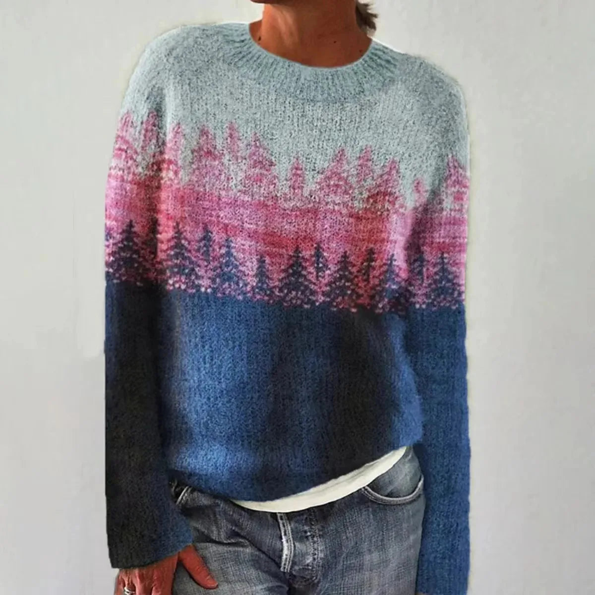 Lourdes Nordic Patterned Sweater For Women Warmth Relaxed Silhouette Refined Style
