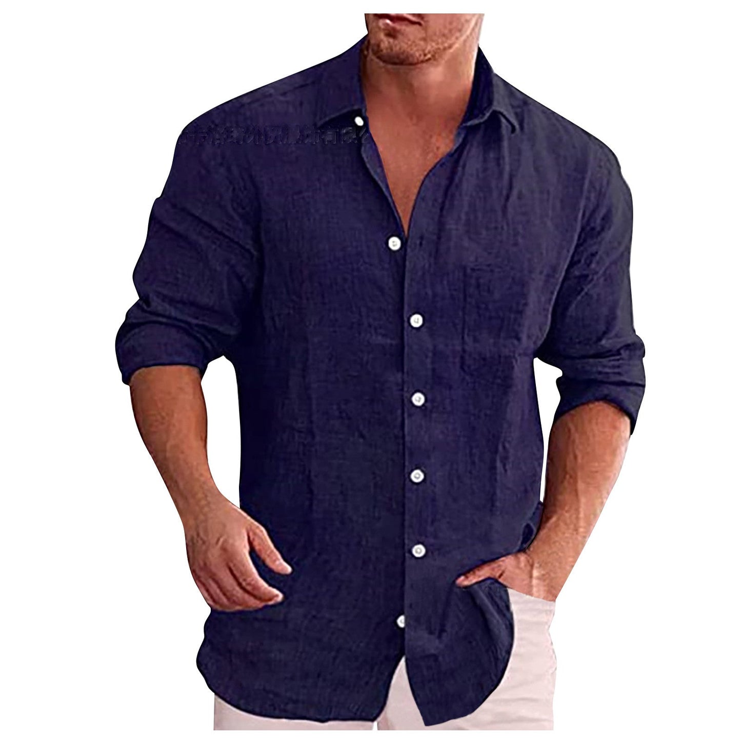 Lars Men's Linen Shirt Casual Fit With Spread Collar For Elegant Everyday Comfort