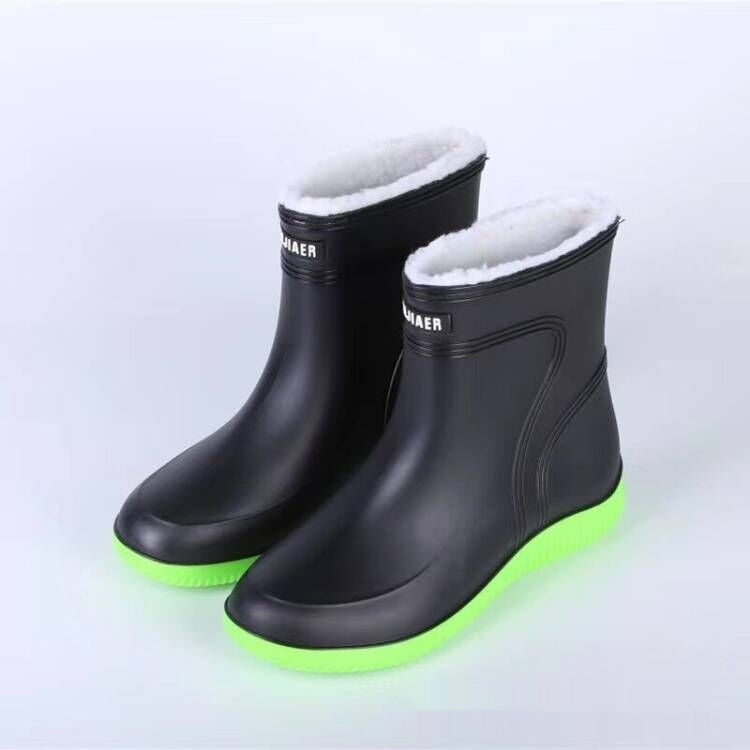 Warming fleece rubber boots for women and men