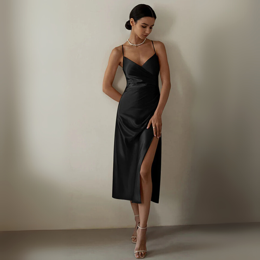 Giovanna | Midi Split Dress – Light Style and Delicate Straps